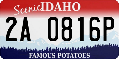 ID license plate 2A0816P