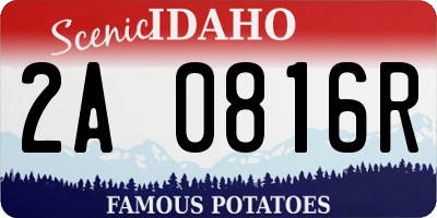 ID license plate 2A0816R