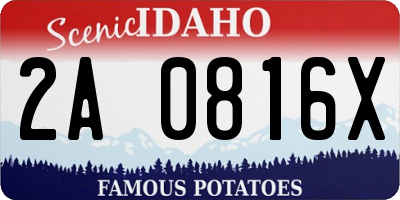ID license plate 2A0816X