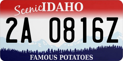 ID license plate 2A0816Z