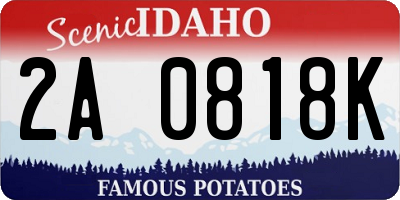 ID license plate 2A0818K