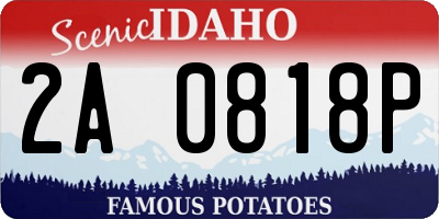 ID license plate 2A0818P