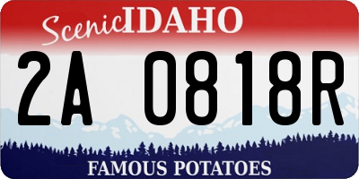 ID license plate 2A0818R