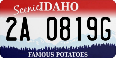 ID license plate 2A0819G
