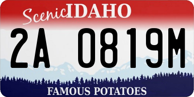 ID license plate 2A0819M