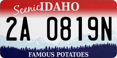 ID license plate 2A0819N