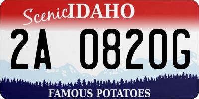 ID license plate 2A0820G