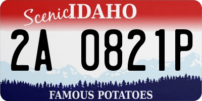 ID license plate 2A0821P