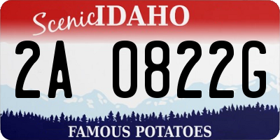 ID license plate 2A0822G