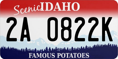 ID license plate 2A0822K