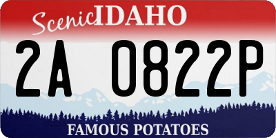 ID license plate 2A0822P