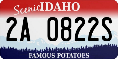 ID license plate 2A0822S