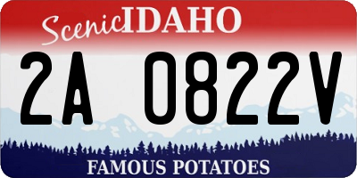 ID license plate 2A0822V