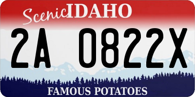 ID license plate 2A0822X