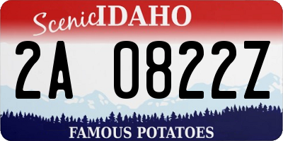 ID license plate 2A0822Z