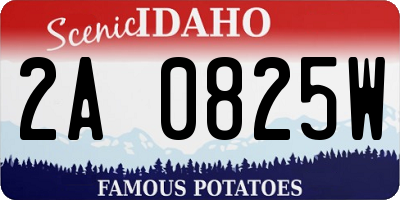 ID license plate 2A0825W