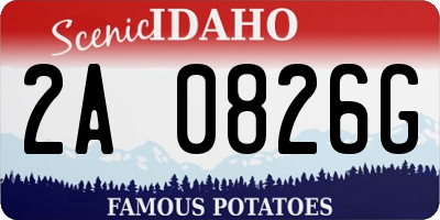 ID license plate 2A0826G