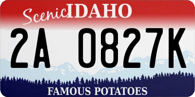 ID license plate 2A0827K