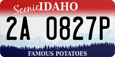 ID license plate 2A0827P