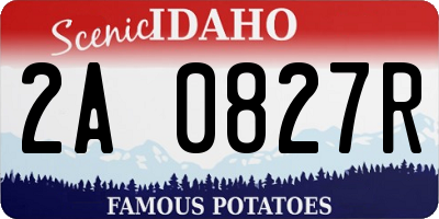 ID license plate 2A0827R