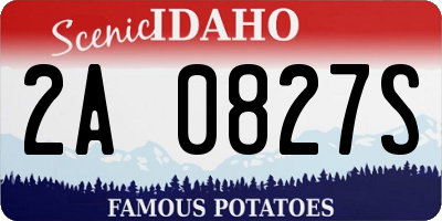 ID license plate 2A0827S