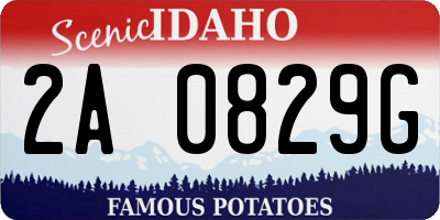 ID license plate 2A0829G