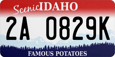 ID license plate 2A0829K