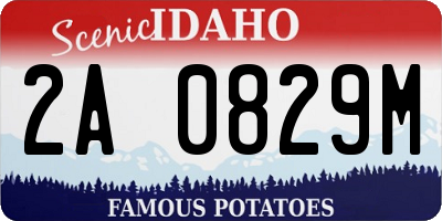 ID license plate 2A0829M