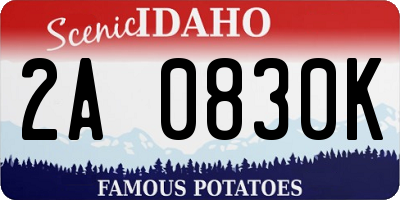 ID license plate 2A0830K
