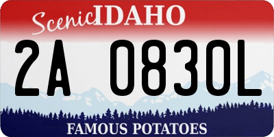 ID license plate 2A0830L
