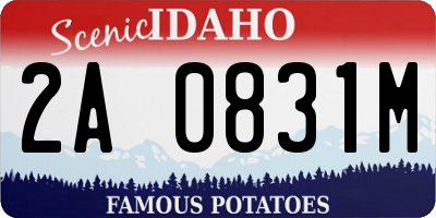 ID license plate 2A0831M