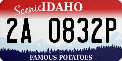ID license plate 2A0832P
