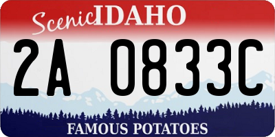 ID license plate 2A0833C