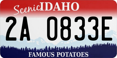 ID license plate 2A0833E