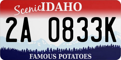 ID license plate 2A0833K
