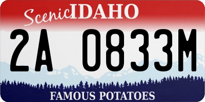 ID license plate 2A0833M