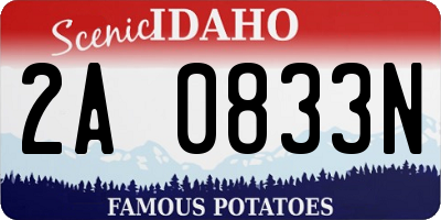 ID license plate 2A0833N