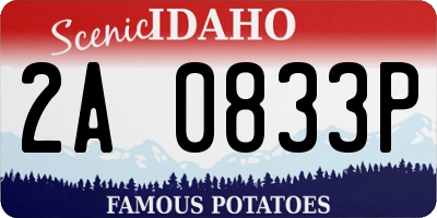 ID license plate 2A0833P