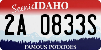 ID license plate 2A0833S