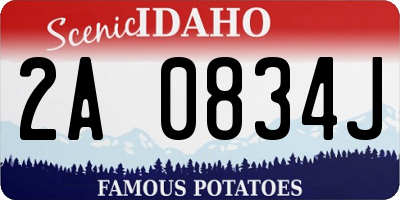 ID license plate 2A0834J