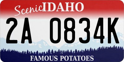 ID license plate 2A0834K