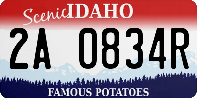 ID license plate 2A0834R