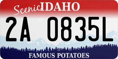 ID license plate 2A0835L