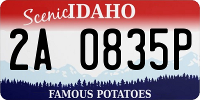 ID license plate 2A0835P