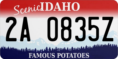 ID license plate 2A0835Z
