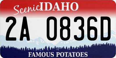 ID license plate 2A0836D