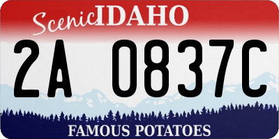 ID license plate 2A0837C