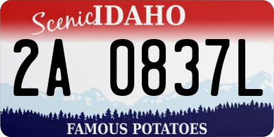 ID license plate 2A0837L