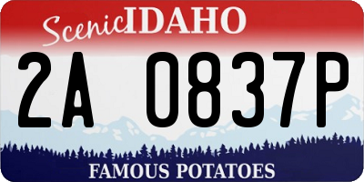ID license plate 2A0837P