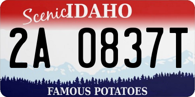 ID license plate 2A0837T